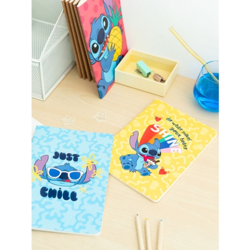 Conjunto 3 Cadernos A5 DISNEY Stitch Tropical