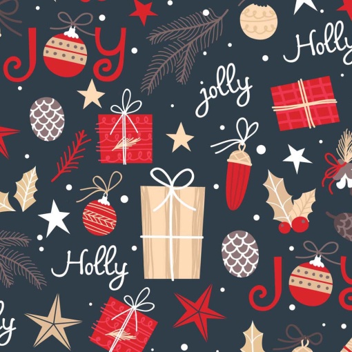 Papel de Embrulho JOL Natal 70x100cm Holly JOLLY