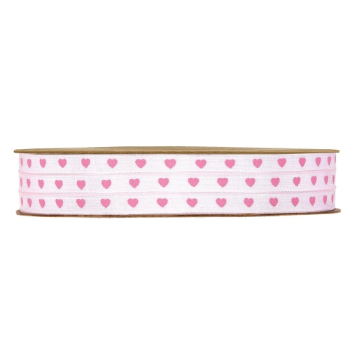 Fita de Organza MP Baby LOVE 6mmx25m Corações Rosa 03
