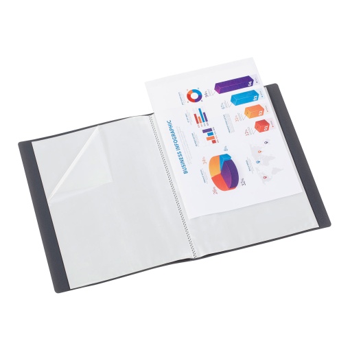 Portefólio VIQUEL Business Class A4 30 Bolsas Cinza Antracite