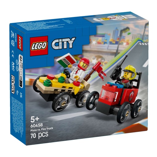 LEGO City Pack de Carros de Corrida Pizza vs. Carros dos Bombeiros 60458