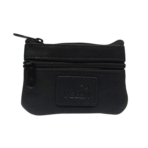 Porta-moedas em pele VELEN preto 10.483/p