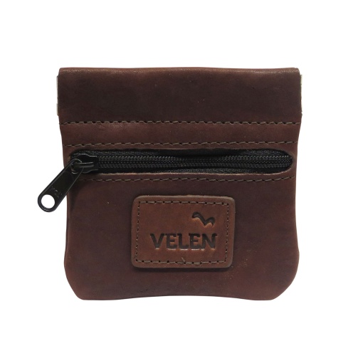 Porta-moedas em Pele VELEN Flege Titi Castanho