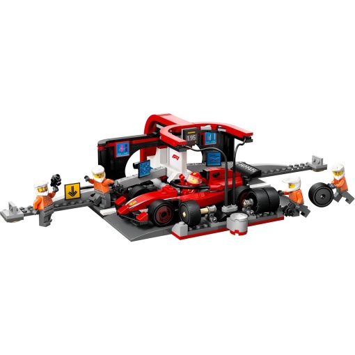 LEGO City Boxe de F1 e Equipa da Boxe com Carro da Ferrari 60443