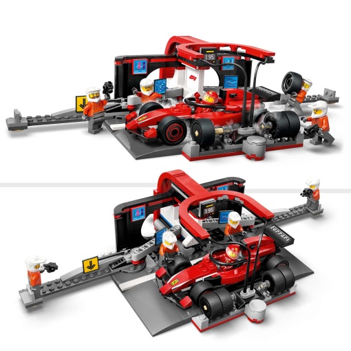LEGO City Boxe de F1 e Equipa da Boxe com Carro da Ferrari 60443