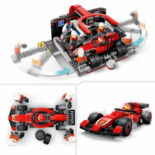 LEGO City Boxe de F1 e Equipa da Boxe com Carro da Ferrari 60443