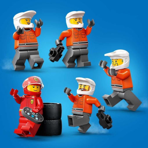 LEGO City Boxe de F1 e Equipa da Boxe com Carro da Ferrari 60443