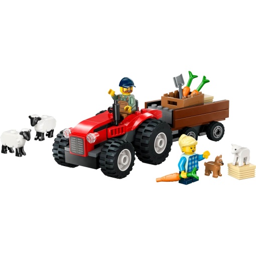 LEGO City Trator Agrícola Vermelho com Reboque e Ovelhas 60461
