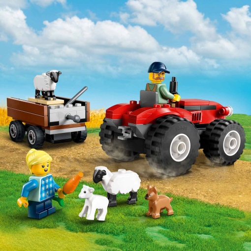 LEGO City Trator Agrícola Vermelho com Reboque e Ovelhas 60461