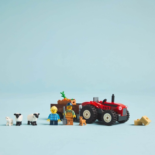 LEGO City Trator Agrícola Vermelho com Reboque e Ovelhas 60461