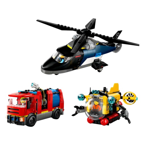 LEGO City Combinação de Helicóptero, Camião dos Bombeiros e Submarino 60462