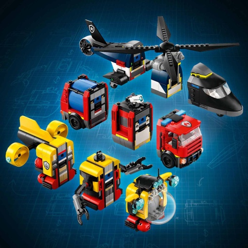 LEGO City Combinação de Helicóptero, Camião dos Bombeiros e Submarino 60462