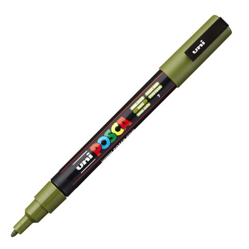 Marcador UNI Posca Pc-3m fino 0,9-1,3mm verde tropa 7