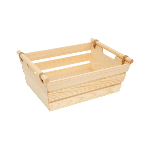 Cesto de madeira 42x30,5x17,5cm