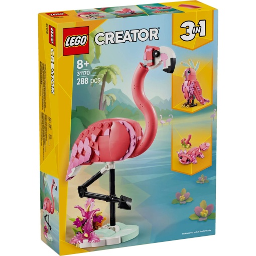 LEGO Creator 3-in-1 Animais Selvagens: Flamingo Cor-de-Rosa 31170