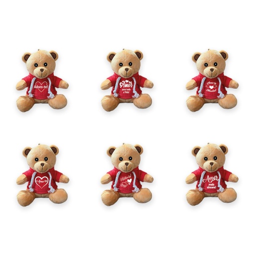 Peluche urso com mensagem de amor 20 cm sortido