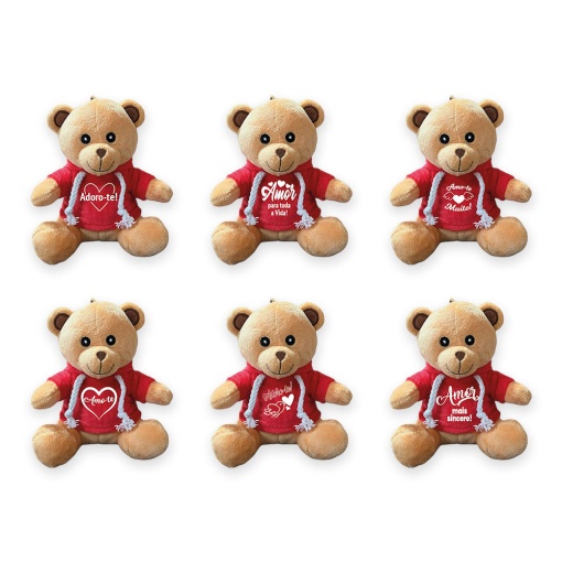 Peluche urso com mensagem de amor 30 cm sortido