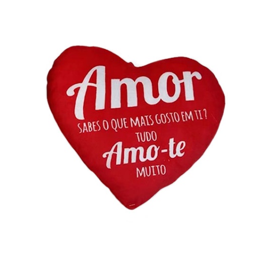 Almofada coração "Amor sabes o que gosto mais em ti? Tudo" 15 cm