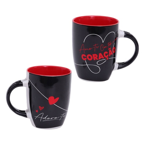 Caneca com colher "Amo-te com todo o meu coração"