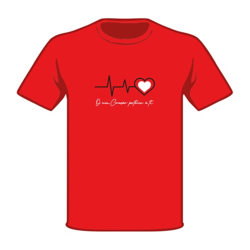 T-shirt Vermelha "O Meu Coração Pertence a Ti" M