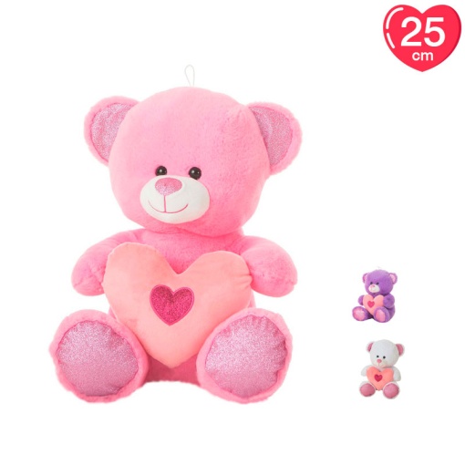 Peluche Urso com Coração 25cm Sortido