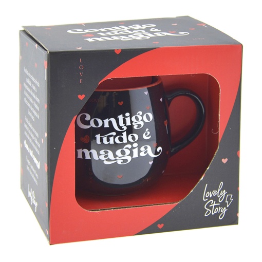 Caneca Lovely Story "Contigo Tudo É Magia" 400ml