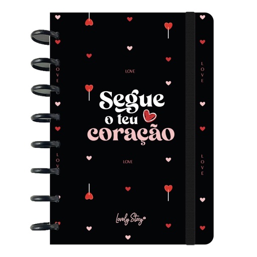 Caderno A5 Pautado Lovely Story ôSegue o Teu Coraçãoö