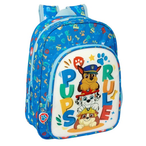 Mochila Patrulha Pata Pups Rule 34x26x11cm Adaptável a Trolley