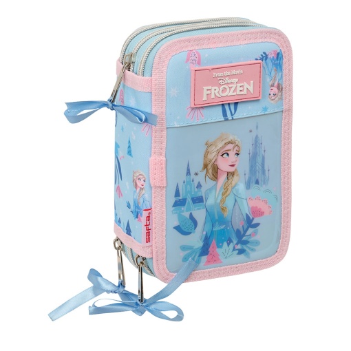 Estojo Escolar DISNEY FROZEN Ice MAGIC 2025 Triplo com Carga