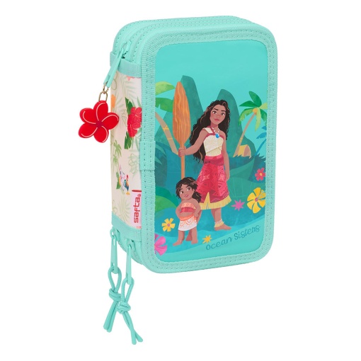 Estojo Escolar DISNEY VAIANA 2 2025 Triplo com Carga