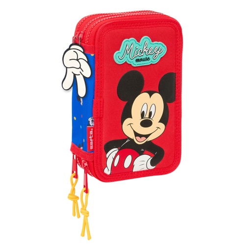 Estojo Escolar DISNEY Mickey Mouse Good Day 2025 Triplo com Carga