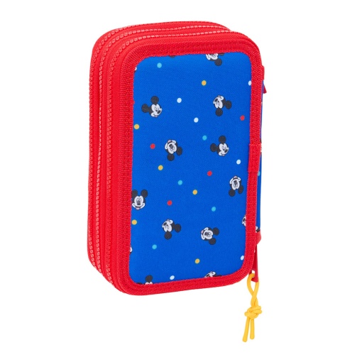Estojo Escolar DISNEY Mickey Mouse Good Day 2025 Triplo com Carga