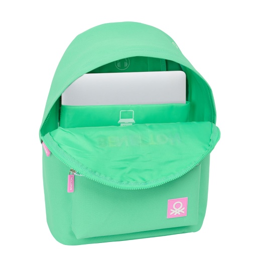 Mochila com Bolsa para Portátil 14" BENETTON Mint 2025 41x31x16cm