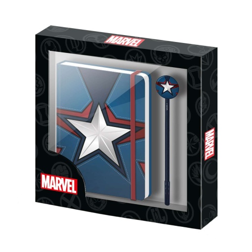 Diário + Esferográfica MARVEL Capitão América