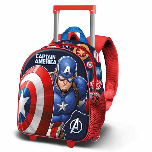 Mochila Trolley MARVEL Capitão América Patriot 3D 34x26x13cm