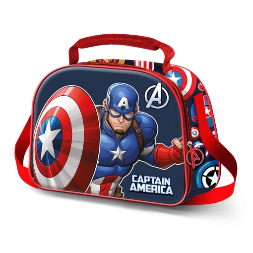 Lancheira Térmica MARVEL Capitão América Patriot 3D 2025 25,5x20x10cm