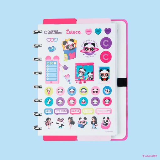 CADERNO INTELIGENTE A5 Pautado Pandalu Glow By LULUCA