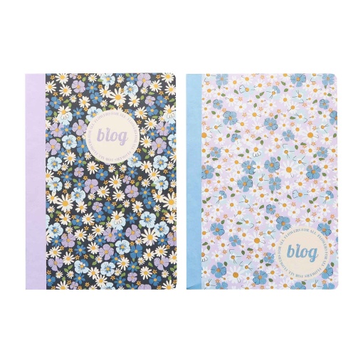 Caderno A5 Agrafado ANCOR B'log Flowers 2025 Pautado 48 folhas 90g Sortido