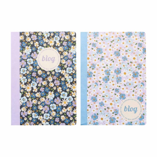 Caderno A5 Agrafado ANCOR B'log Flowers 2025 Quadriculado 48 folhas 90g Sortido
