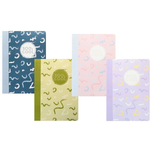 Caderno A4 Agrafado ANCOR Soocool 2025 Pautado 40 folhas 70g Sortido