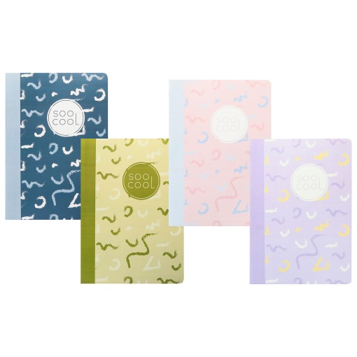 Caderno A4 Agrafado ANCOR Soocool 2025 Quadriculado 40 folhas 70g Sortido