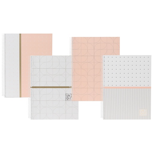 Caderno A5 Capa Dura Espiral ANCOR UNIQUE 2025 Pautado 80 folhas 90g Sortido
