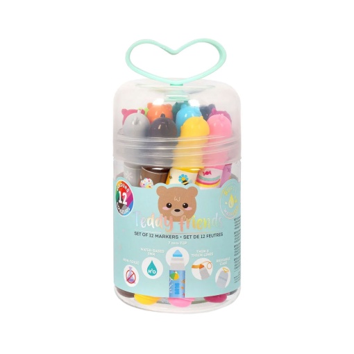 Canetas de Feltro LEGAMI Teddy Friends 12 Cores