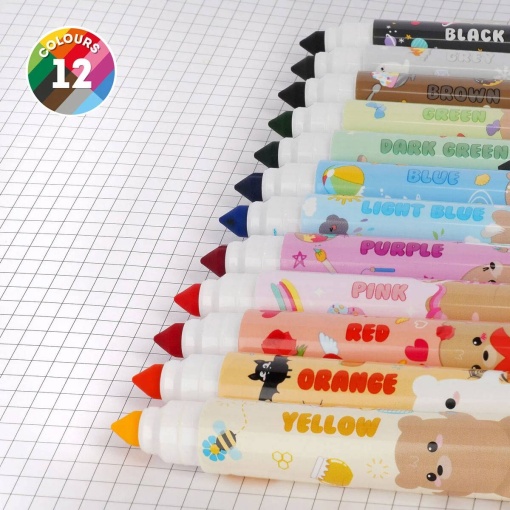 Canetas de Feltro LEGAMI Teddy Friends 12 Cores
