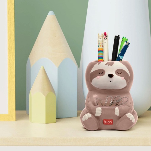 Porta-lápis em Cerâmica LEGAMI Desk Friends Preguiça