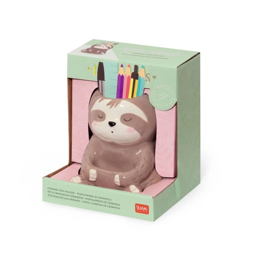Porta-lápis em Cerâmica LEGAMI Desk Friends Preguiça