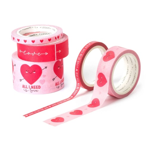 Fita Decorativa Washi Tape LEGAMI Tape By Tape Coração (5x5m)