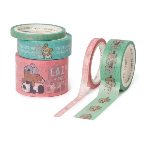Fita Decorativa Washi Tape LEGAMI Tape By Tape Cute Animals (5x5m)