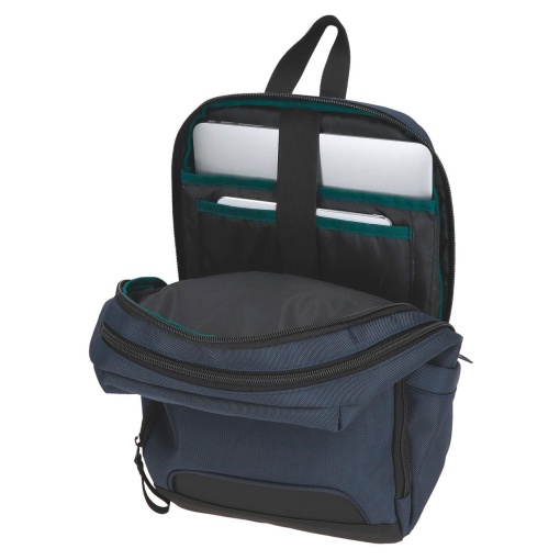 PEPE JEANS Bromley 24 blue backpack for 13.3" laptop and 12" tablet, adaptable to a trolley.
