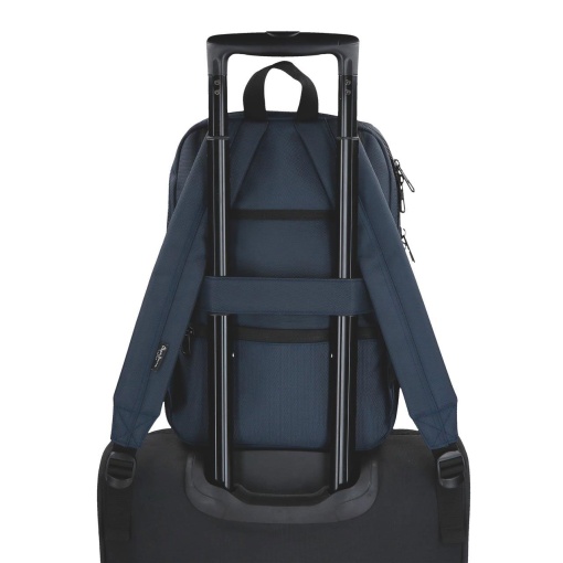 PEPE JEANS Bromley 24 blue backpack for 13.3" laptop and 12" tablet, adaptable to a trolley.